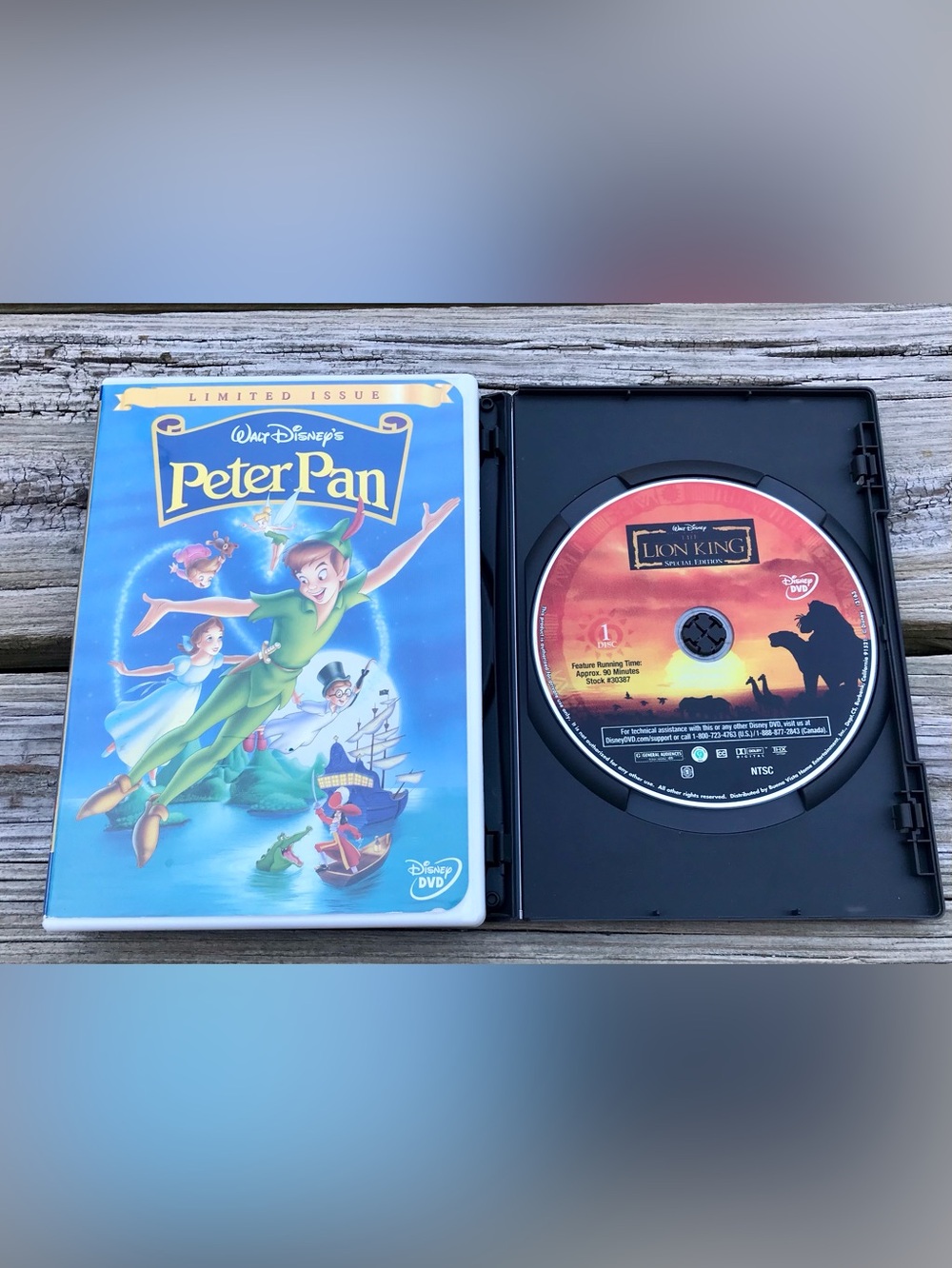 Walt Disney Lion King Peter Pan Cartoon Full Length DVD Movie Night Movies